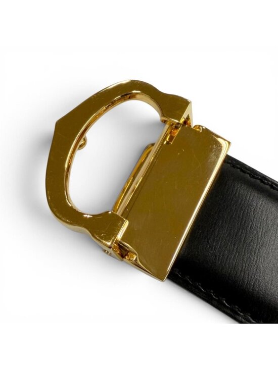 Cartier Must de Cartier Leather Reversible Belt Black Dark Brown Gold main image 7